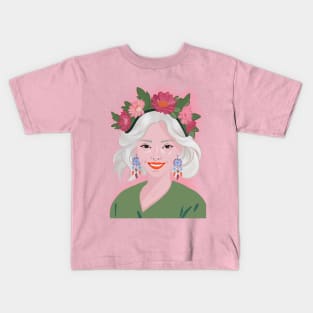 Girl with flower crown Kids T-Shirt